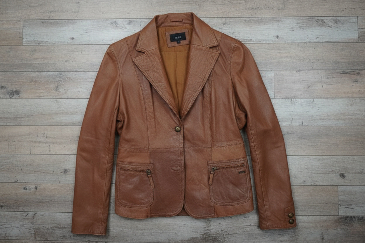 Brown Statement Leather Jacket – by BEATRICE