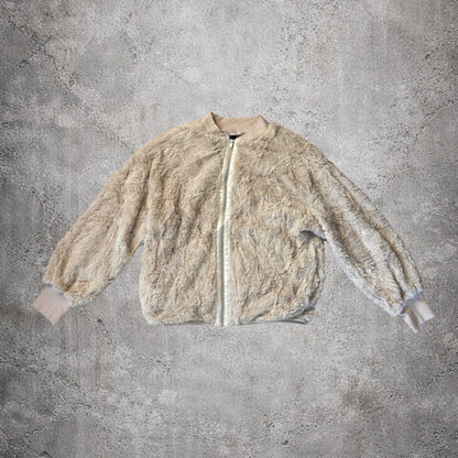 Veste en fausse fourrure beige - HK Works London - Taille M