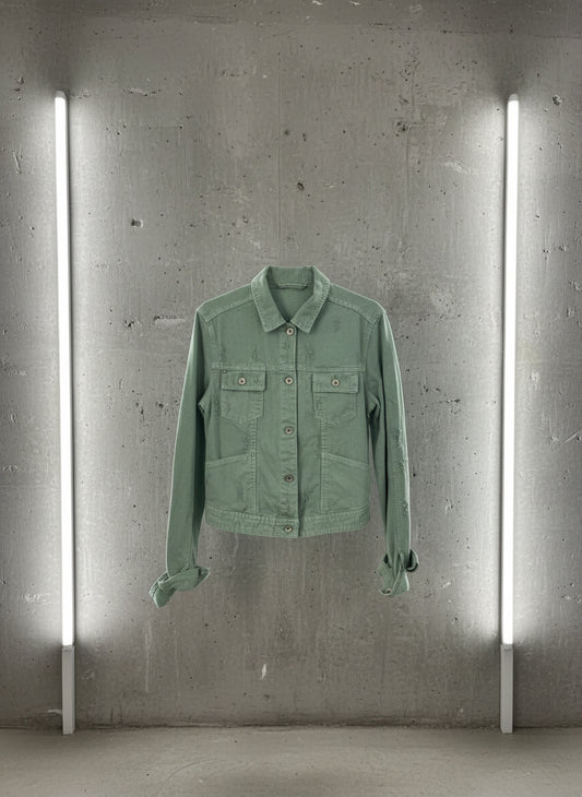 Veste en denim vert d’eau – By Jonathan
