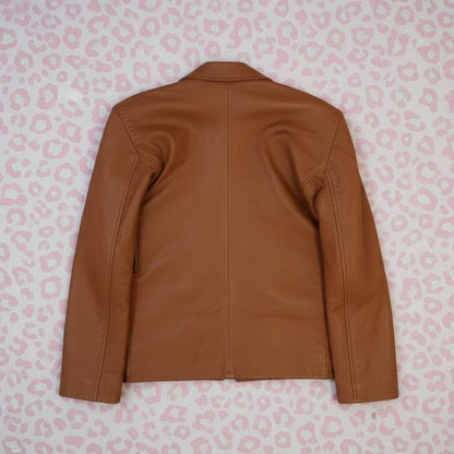 Veste en cuir marron foncé – BY SARLOTTE