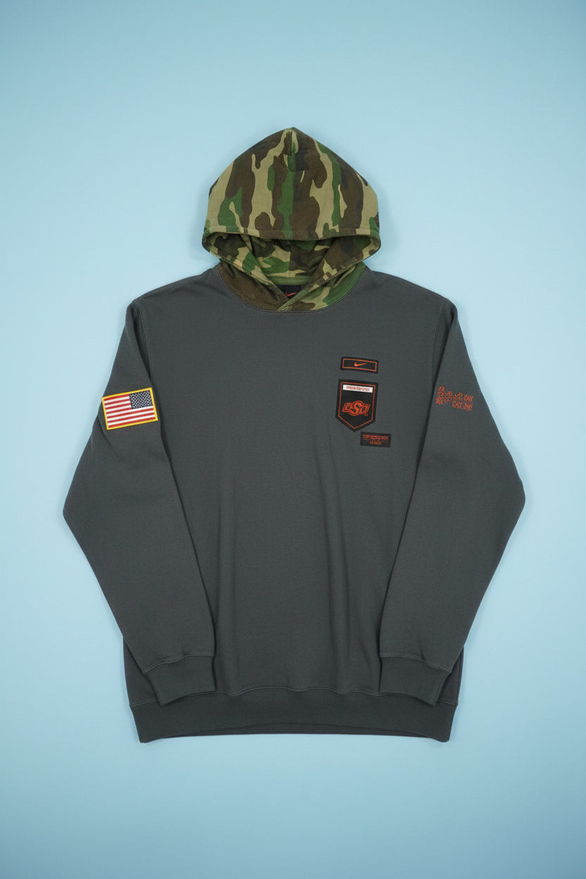 Sweat gris à capuche camouflage – BY PRMEC