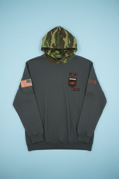 Sweat gris à capuche camouflage – BY PRMEC