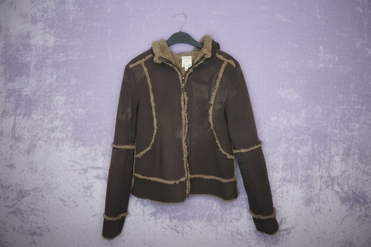 Veste Polaire Marron À Capuche - by SASSCARELLA - Taille : M