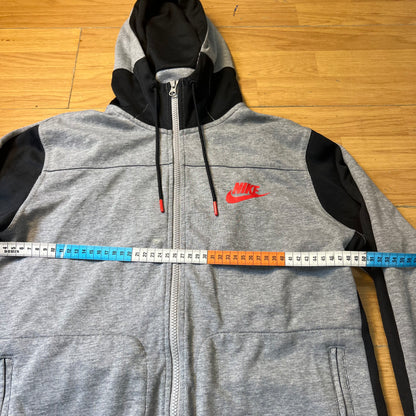 Sweat à capuche zippé gris, noir et rouge - Nike - Taille M