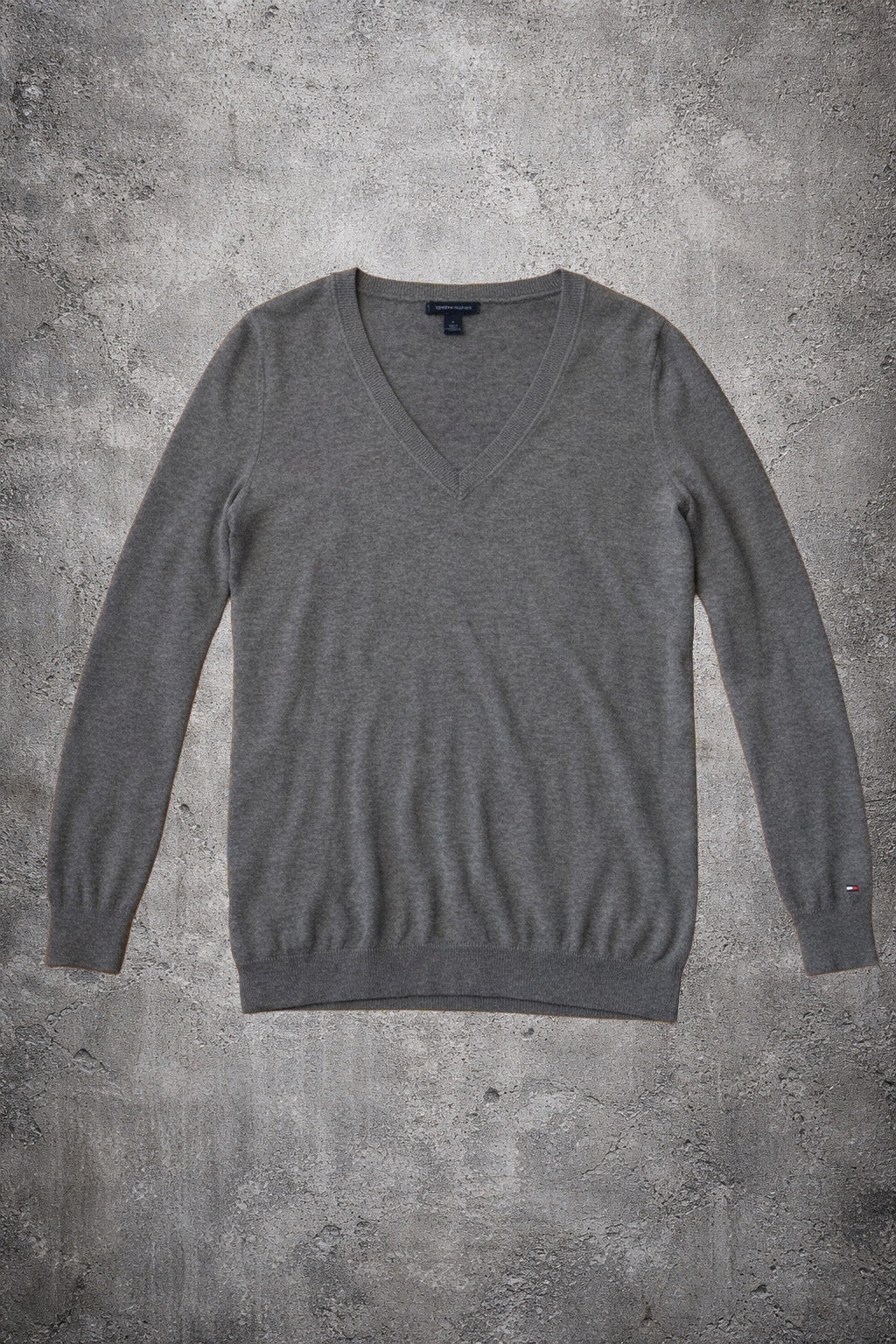 Pull col V gris - Tommy Hilfiger - Taille M