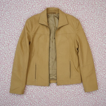 Veste en cuir beige-marron – BY SARLOTTE