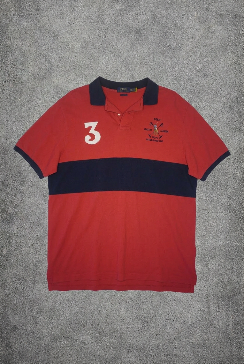 Polo rouge et bleu Ralph Lauren – Taille – XXL