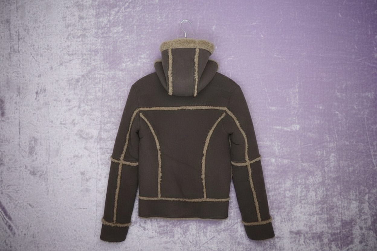 Veste Polaire Marron À Capuche - by SASSCARELLA - Taille : M