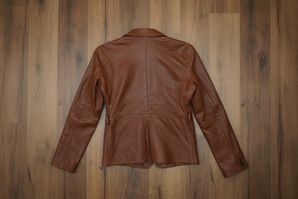 Brown Statement Leather Jacket – by BEATRICE
