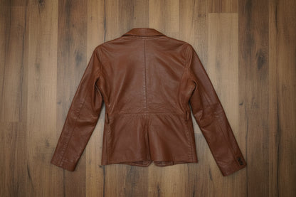 Brown Statement Leather Jacket – by BEATRICE