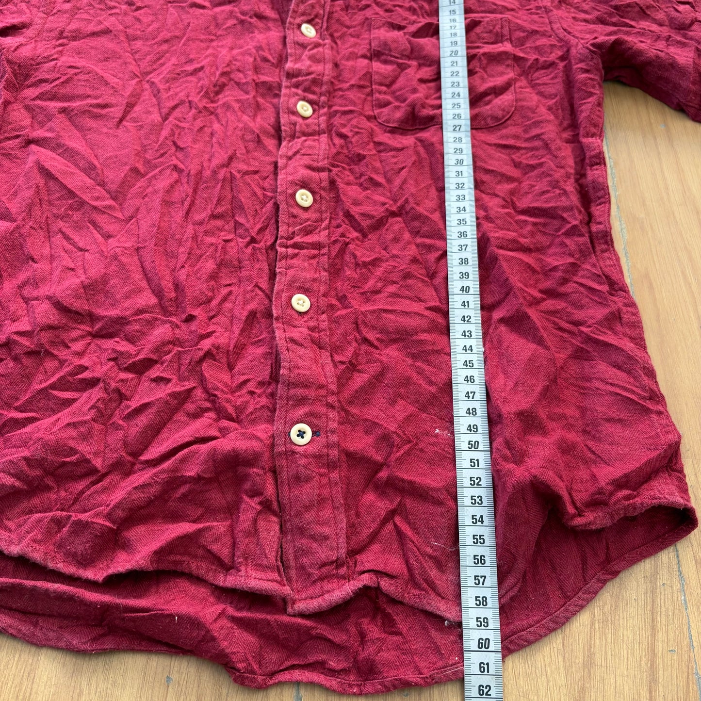 Chemise rouge texturée en lin mélangé - Tommy Hilfiger - Taille S