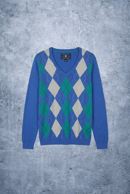Pull bleu, blanc et vert Tommy Hilfiger – Taille – L