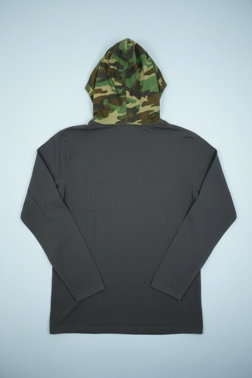 Sweat gris à capuche camouflage – BY PRMEC