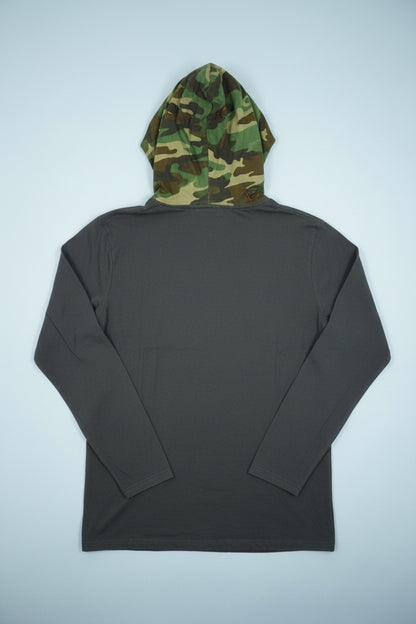 Sweat gris à capuche camouflage – BY PRMEC