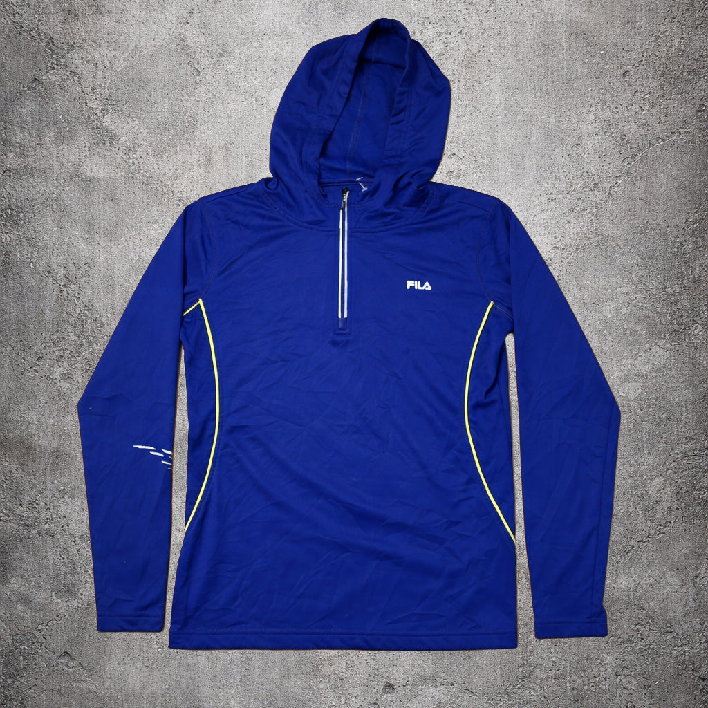 Sweat à capuche sport demi-zip bleu foncé - Fila - Taille M