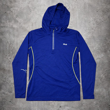 Sweat à capuche sport demi-zip bleu foncé - Fila - Taille M
