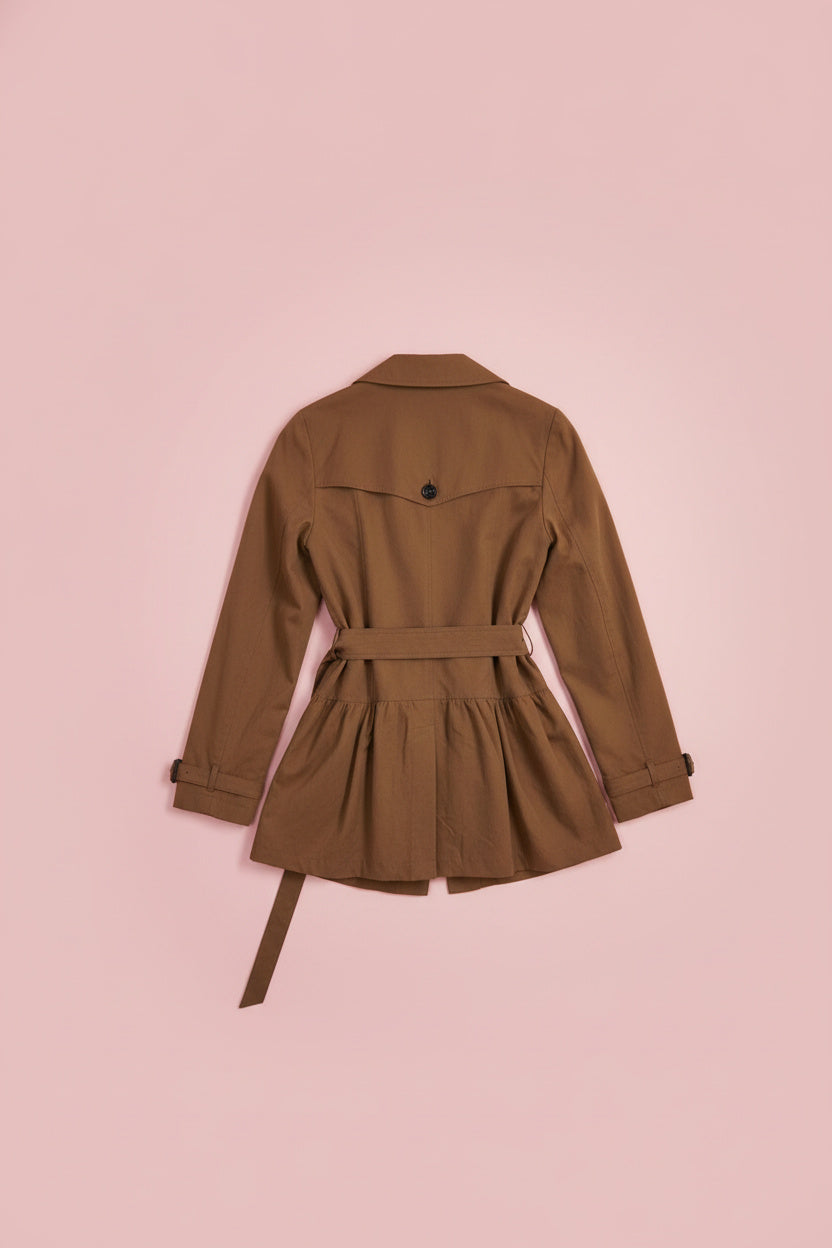 Trench léger marron clair ceinturé – by Zainab