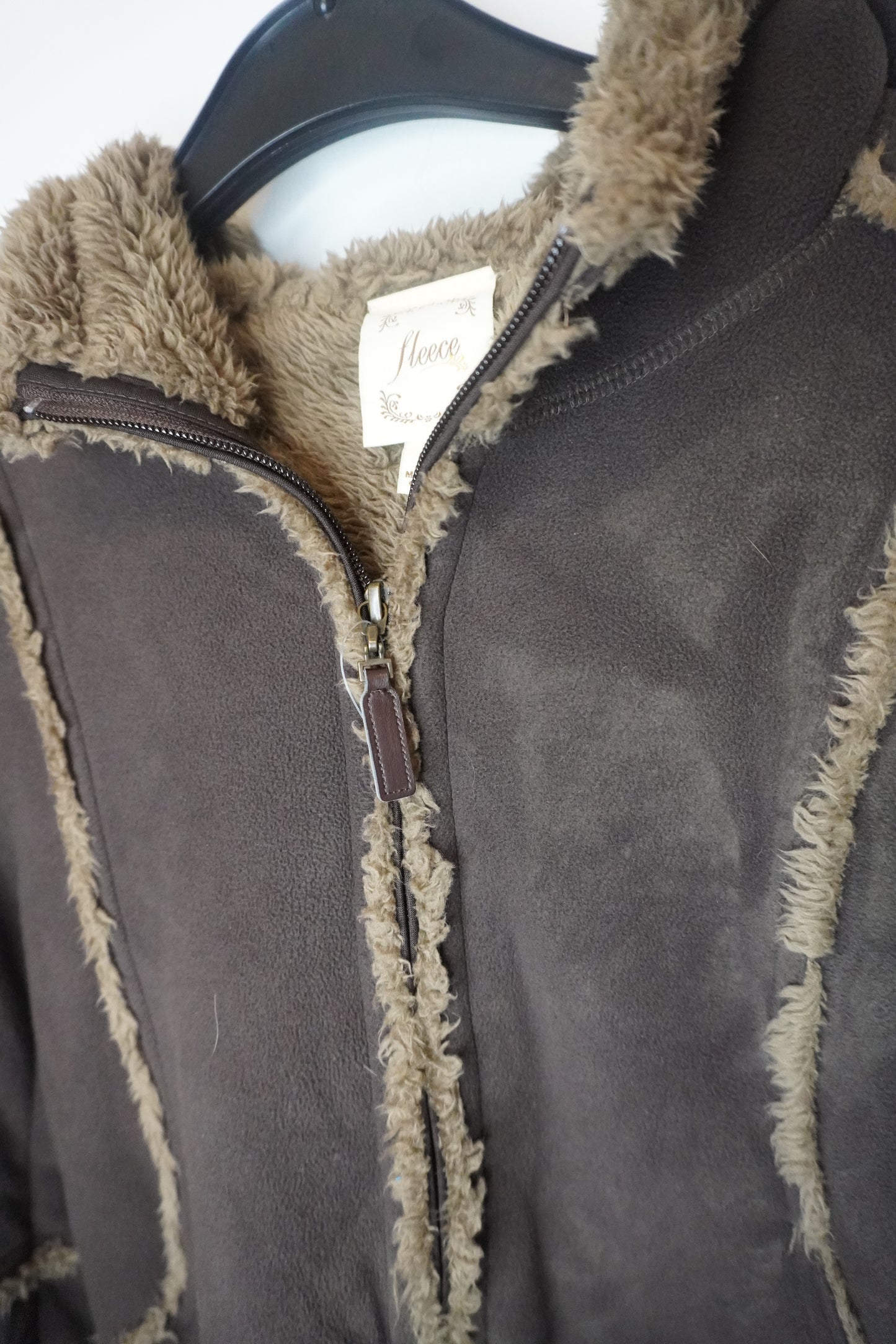 Veste Polaire Marron À Capuche - by SASSCARELLA - Taille : M