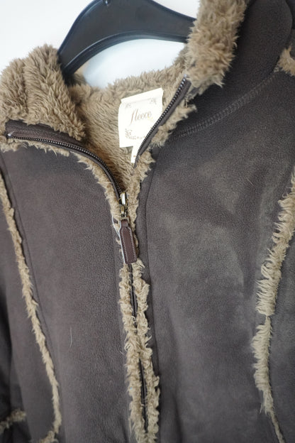 Veste Polaire Marron À Capuche - by SASSCARELLA - Taille : M
