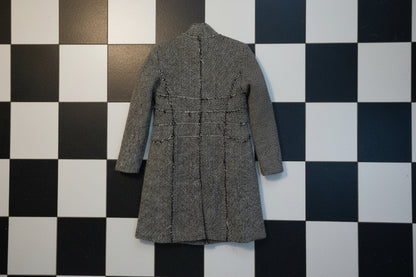 Manteau long noir et blanc effet patchwork – BY SARAH LANG