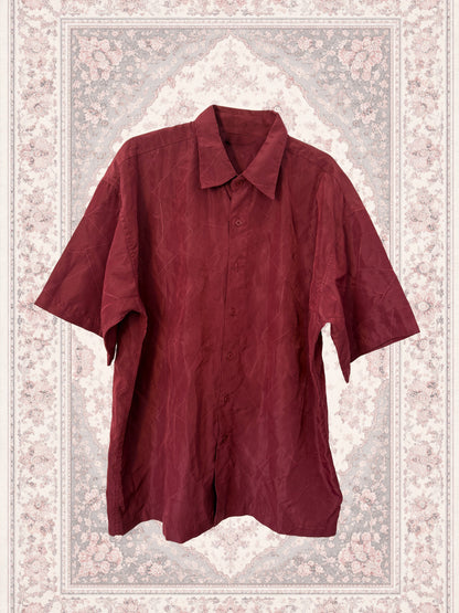 Chemise rouge à détails géométriques – By Iasmine