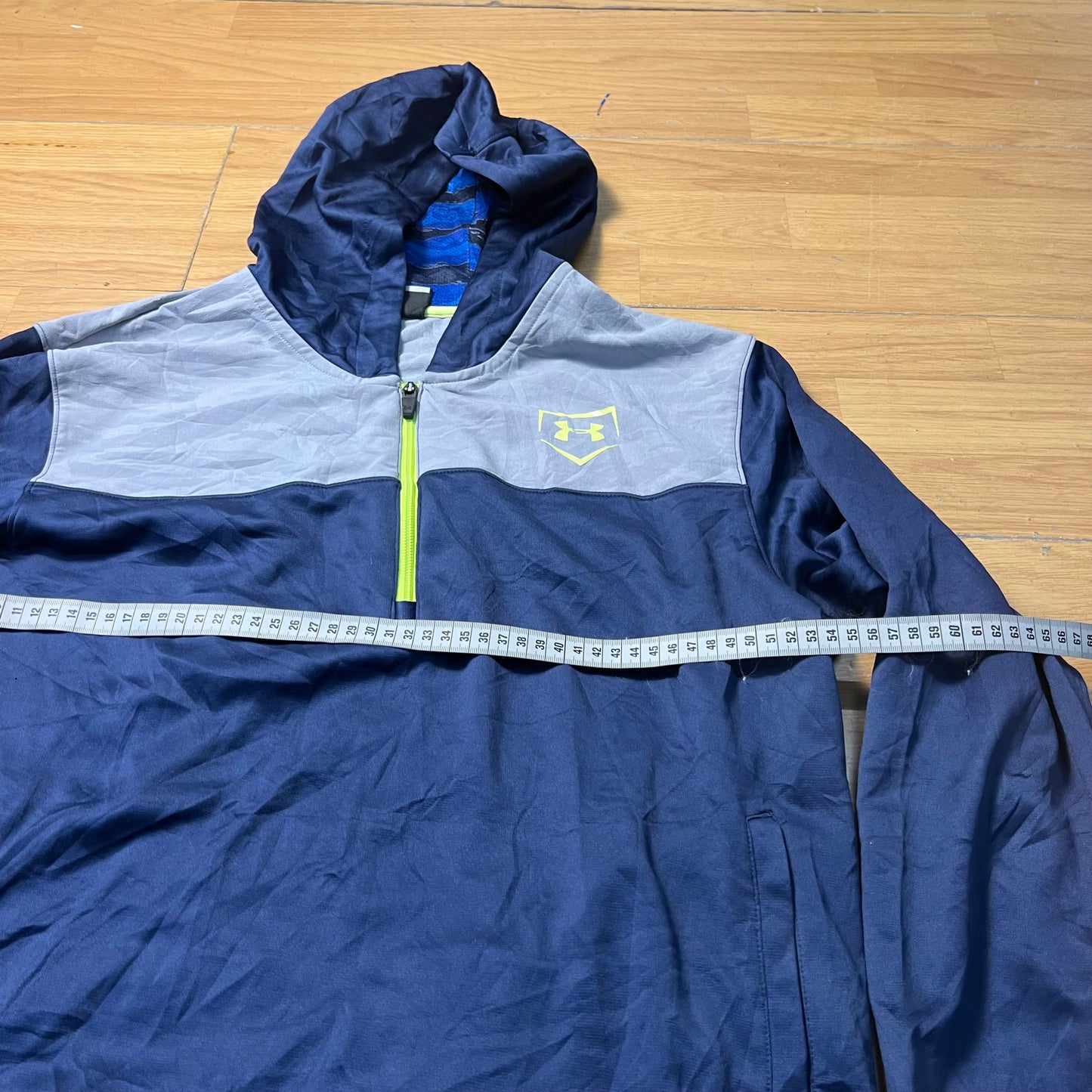 Sweat à capuche sport à demi-zip bleu - Under Armour - Taille M