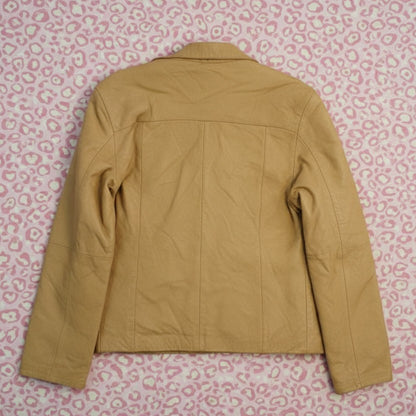 Veste en cuir beige-marron – BY SARLOTTE