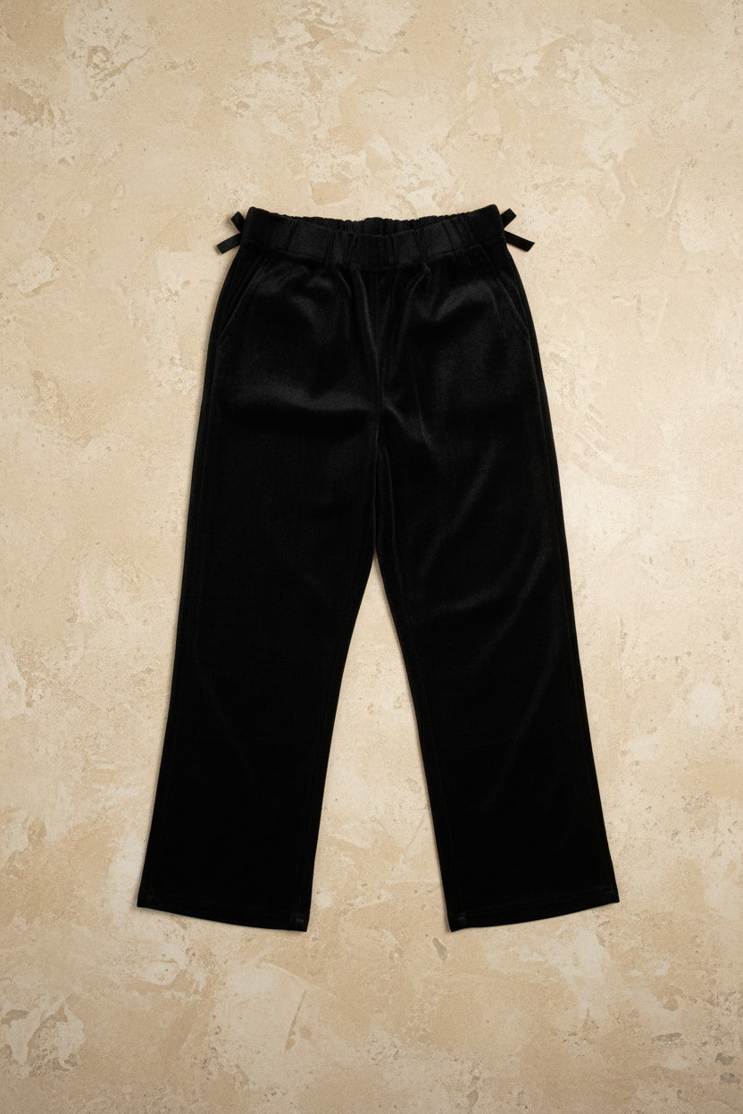 Pantalon noir en velours coupe large – BY KER