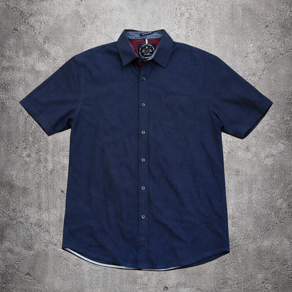 Chemise manches courtes noire à pois - Native Code - Taille XL