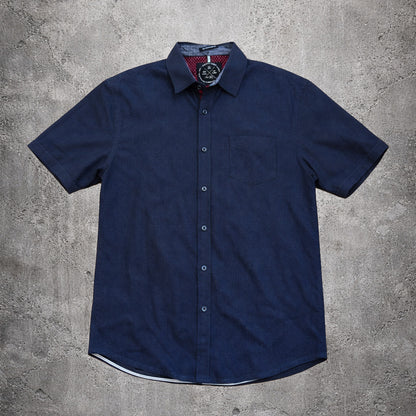 Chemise manches courtes noire à pois - Native Code - Taille XL