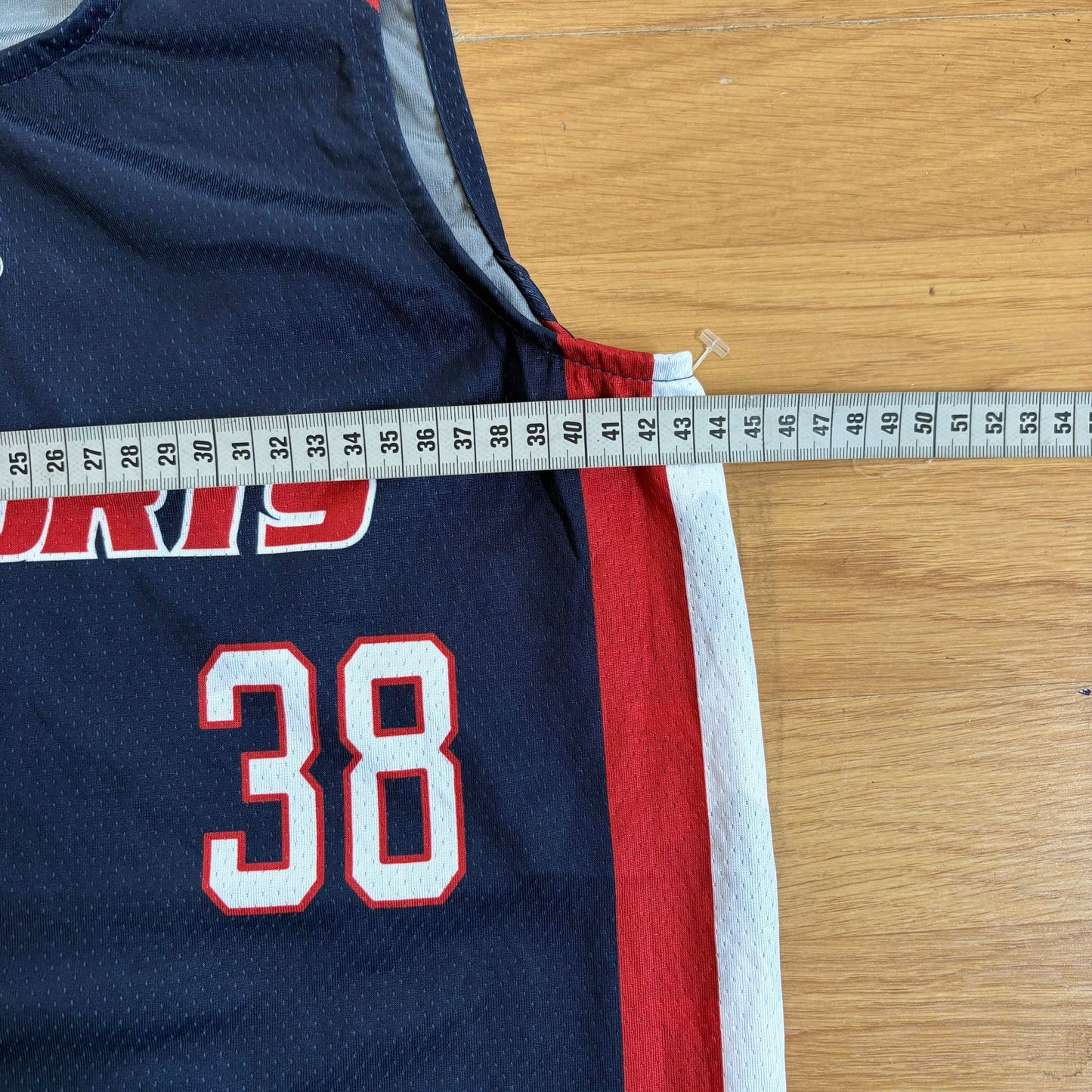 Maillot de basketball bleu foncé et rouge I9 Sports – Taille L
