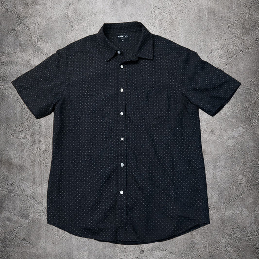 Chemise manches courtes noire à pois blancs - Identic - Taille XL