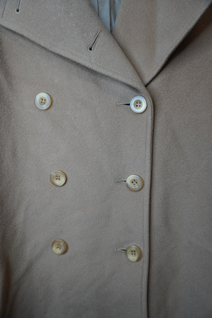 Elegant Beige Wool Coat – by MANDY CHERIE