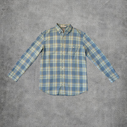 Chemise à carreaux bleu et jaune - L.L. Bean - Taille M