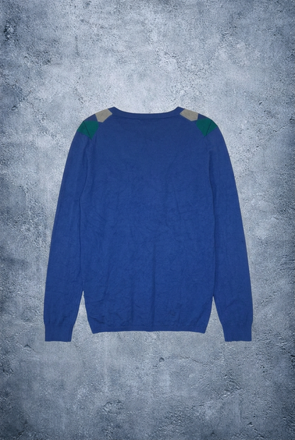 Pull bleu, blanc et vert Tommy Hilfiger – Taille – L