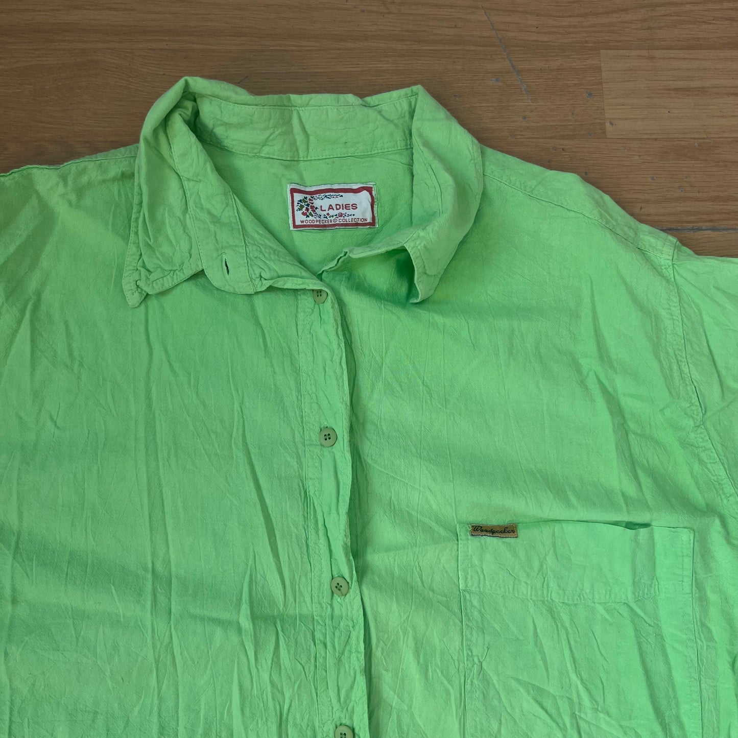 Chemise femme vert fluo - Woodpecker Collection - Taille 46/48 by SARLOTTE