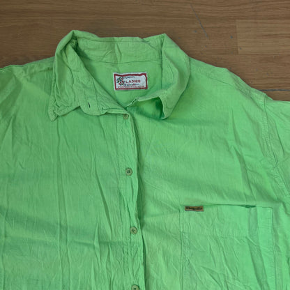 Chemise femme vert fluo - Woodpecker Collection - Taille 46/48 by SARLOTTE