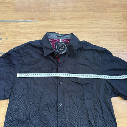 Chemise manches courtes noire à pois - Native Code - Taille XL
