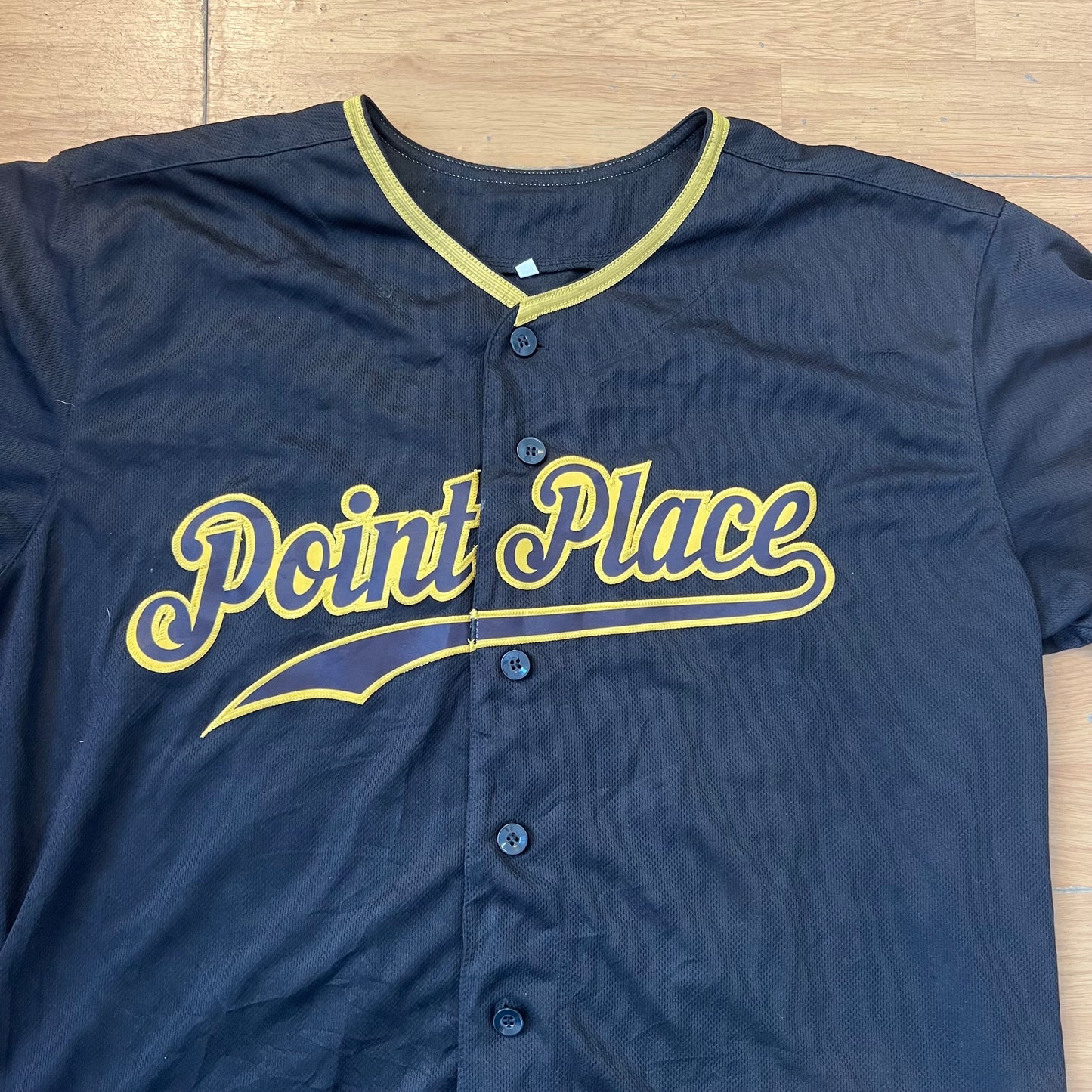 T-shirt baseball noir et or - Point Place - Taille L