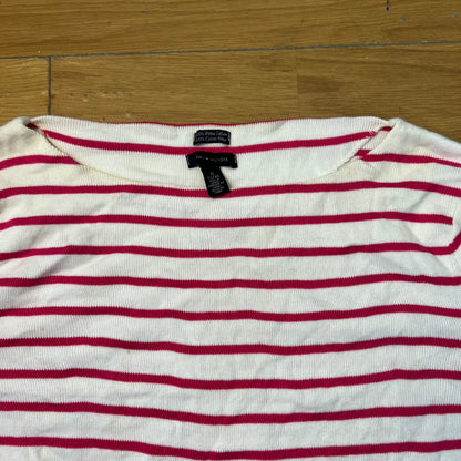 Pull rayé rose et blanc - Tommy Hilfiger (femme) - Taille XL