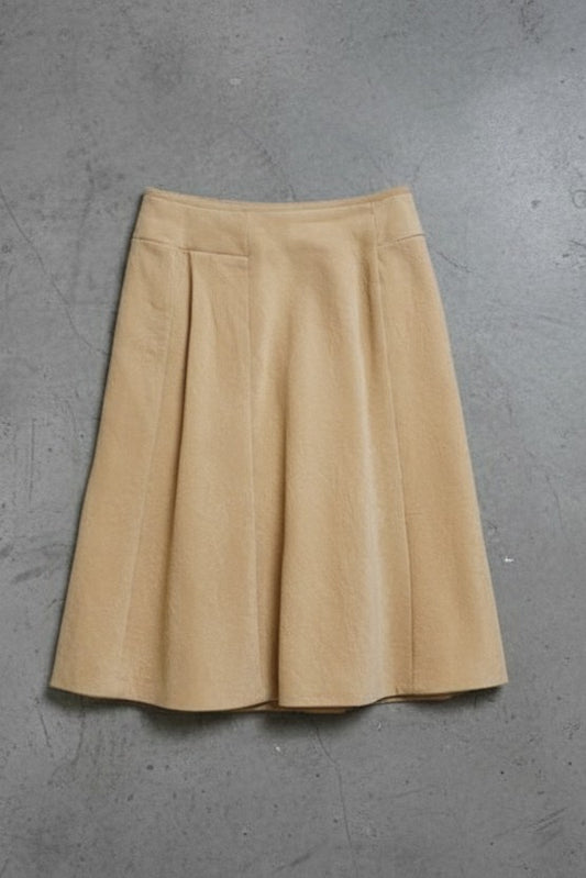 Jupe midi beige effet velours – taille 36