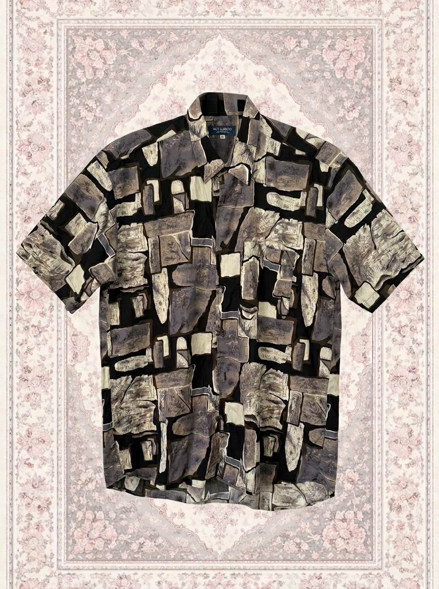 Chemise noire et blanche à motif – By Iasmine