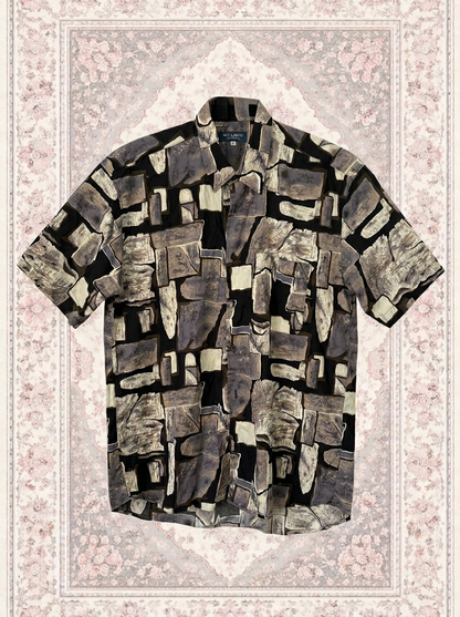 Chemise noire et blanche à motif – By Iasmine