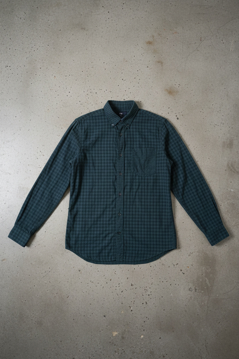 Chemise à carreaux vert foncé et bleu marine – taille M