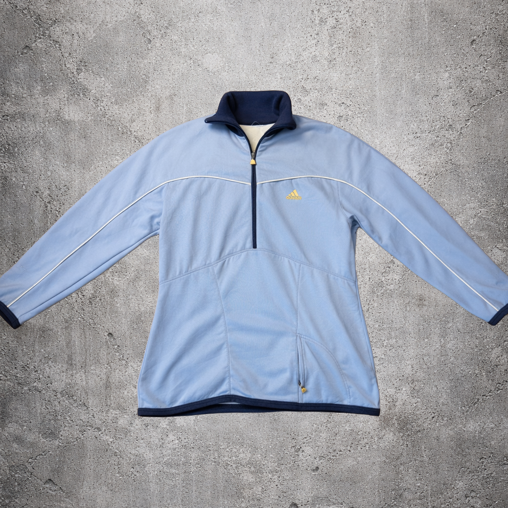 Sweat quarter-zip bleu clair - Adidas - Taille L