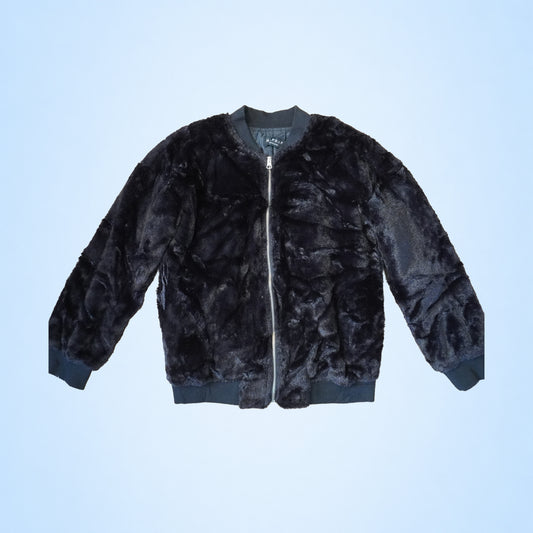 Veste fausse fourrure noire RAF RAF By PRMEC