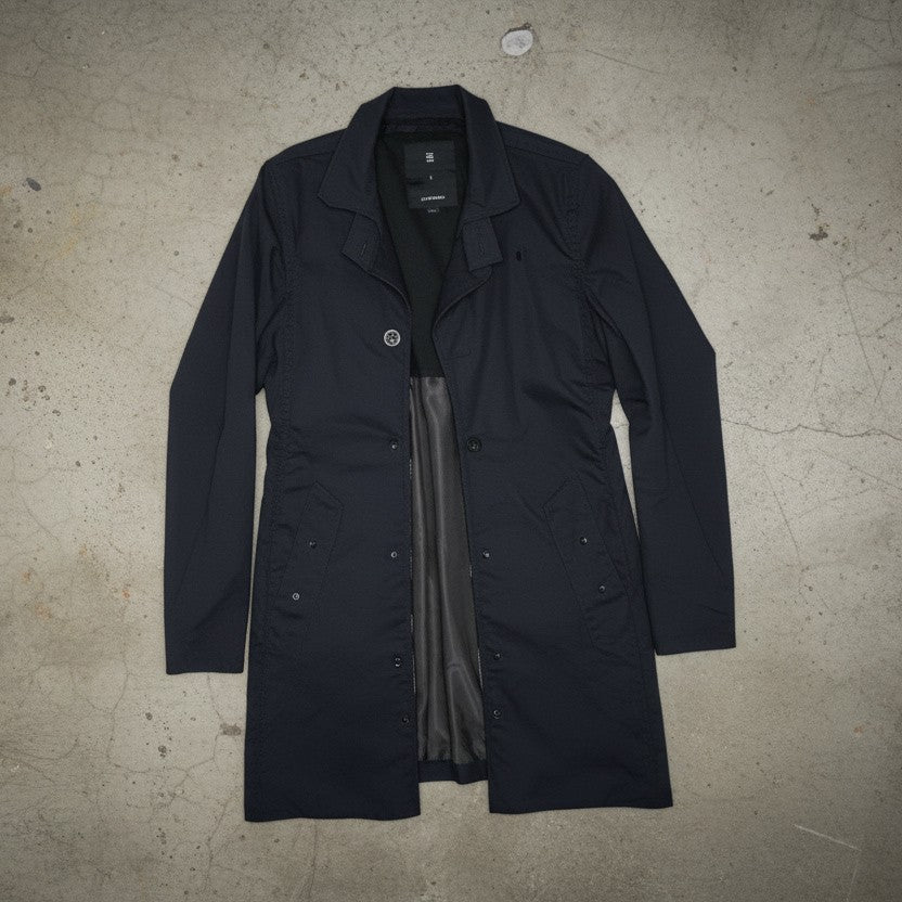 Trench-coat bleu noir G-RAW – taille S