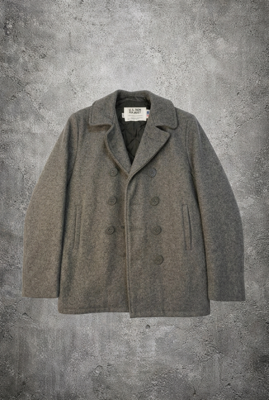 Veste laine gris clair US 740N Pea Jacket – Taille – L