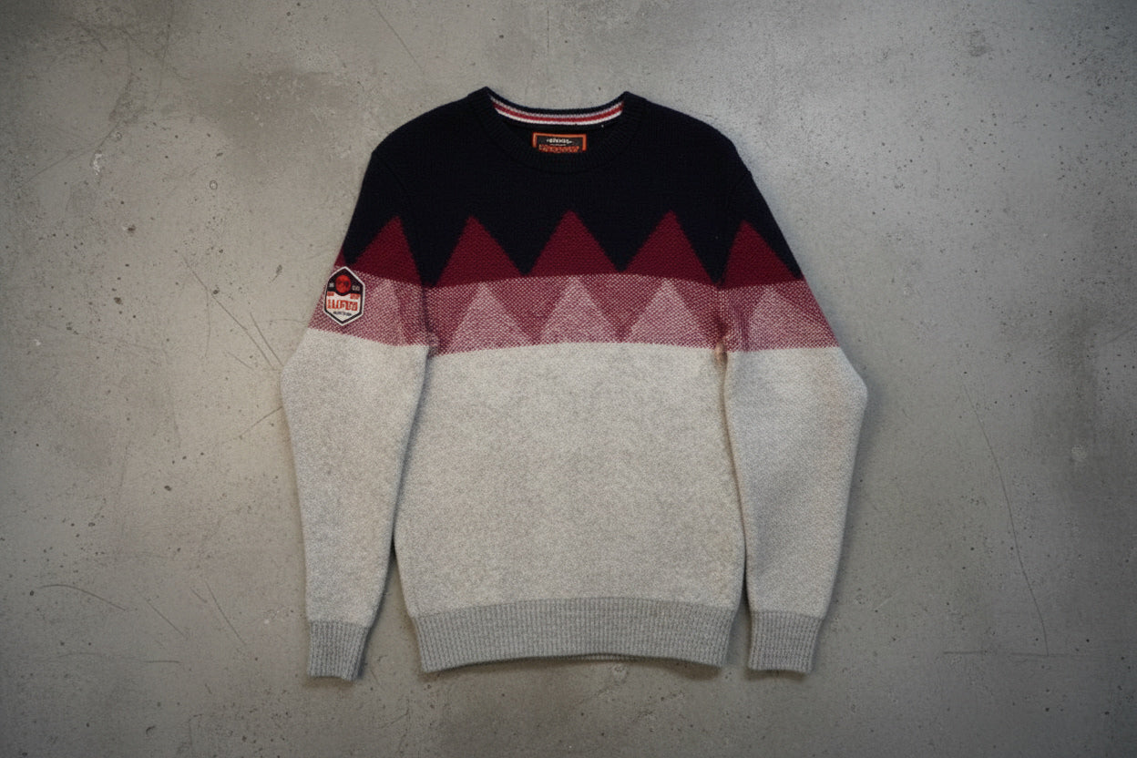 Pull tricolore en laine mélangée