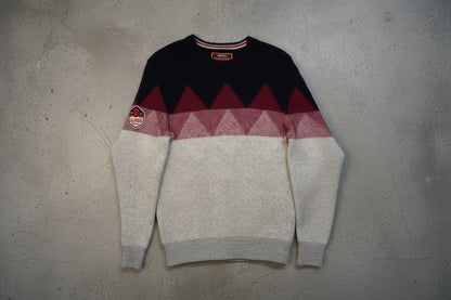 Pull tricolore en laine mélangée